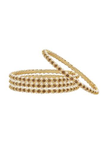 Pearls Bangles in Gold finish - CNB3079-2.6