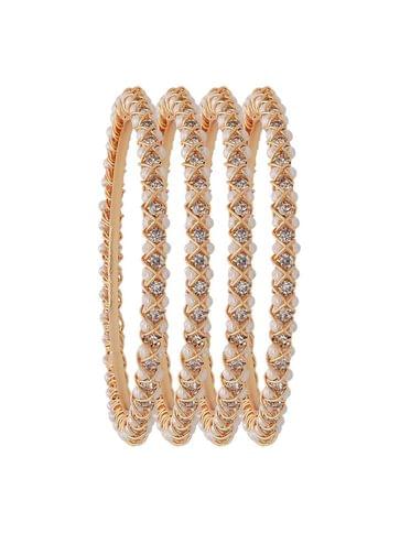 Pearls Bangles in Rose Gold finish - CNB3072-2.6