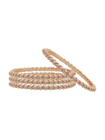 Pearls Bangles in Rose Gold finish - CNB3071-2.4