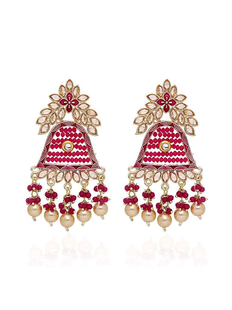 Reverse AD Long Earrings in Gold finish - CNB28490