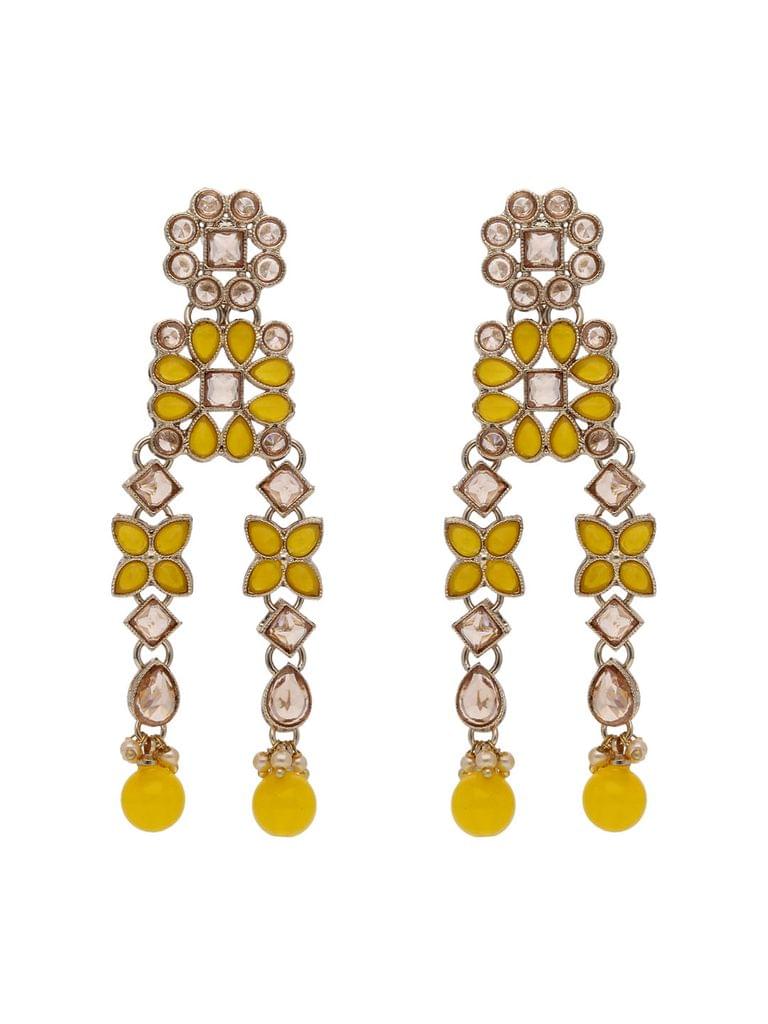 Reverse AD Long Earrings in Rose Gold finish - CNB21817