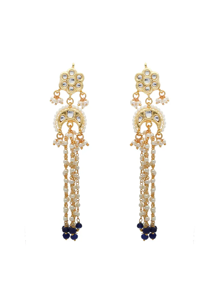 Kundan Long Earrings in Gold finish - S30525
