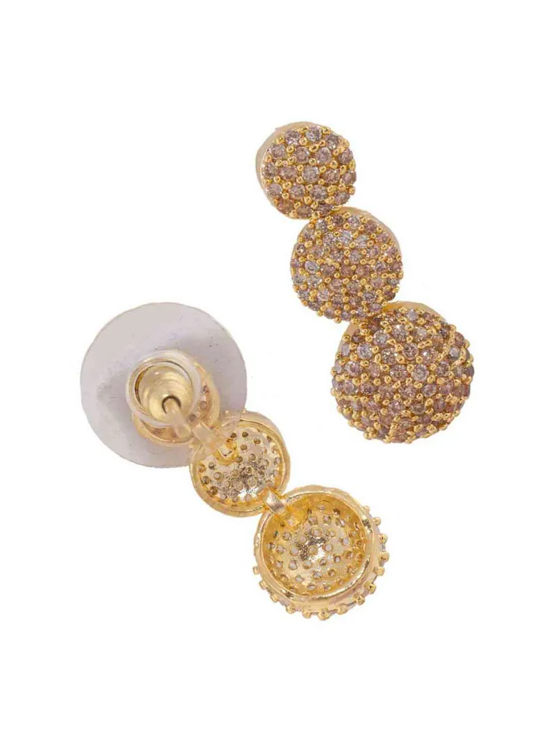 AD / CZ Dangler Earrings in Gold finish - CNB2712
