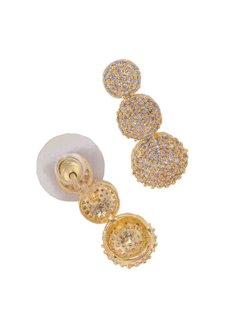 AD / CZ Dangler Earrings in Gold finish - CNB2711