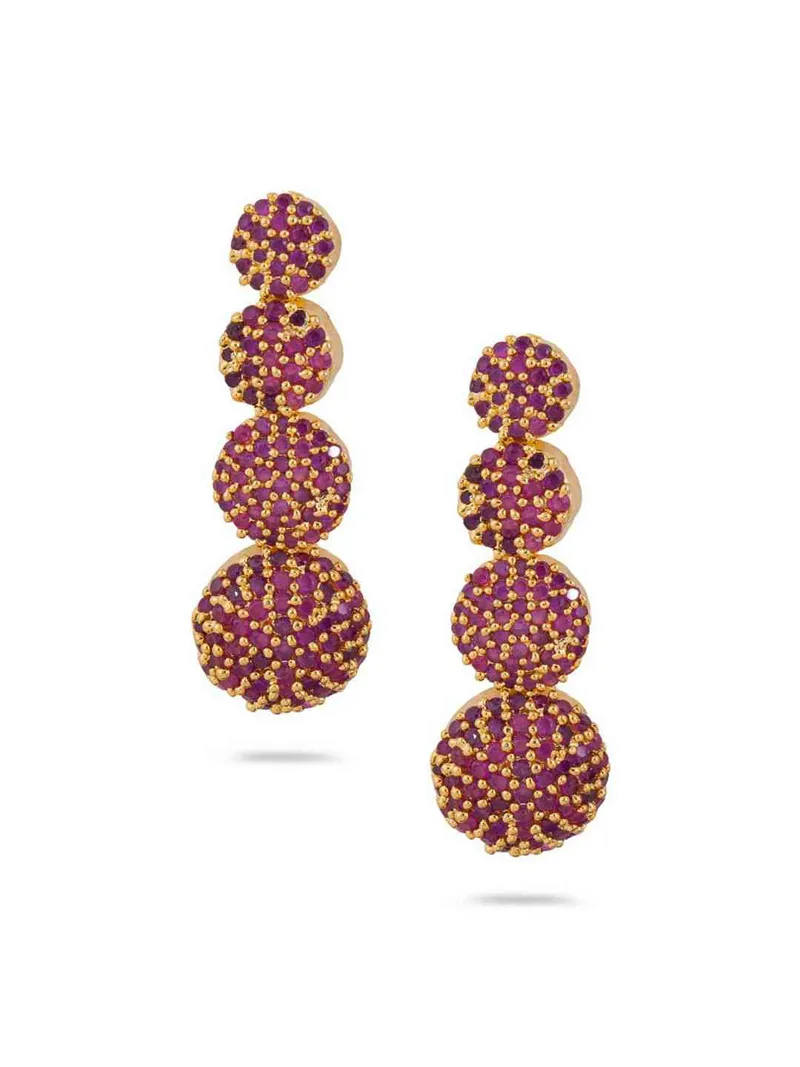 AD / CZ Long Earrings in Gold finish - CNB2679