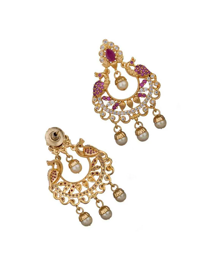 AD / CZ Long Earrings in Gold finish - CNB2751