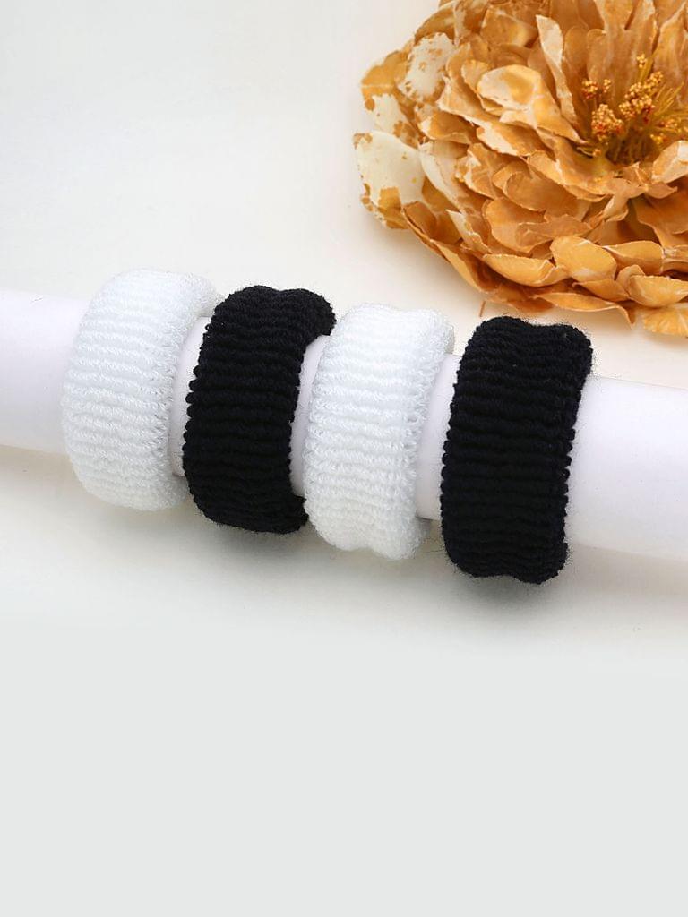 Woollen Rubber Bands in Black & White color - 1001BW