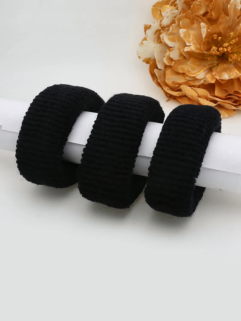 Woollen Rubber Bands in Black color - 1005BL