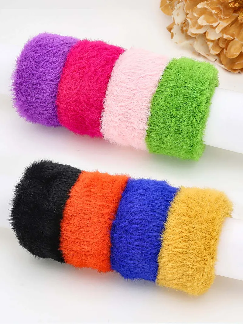 Fur Rubber Bands in Dark color - 1011DK