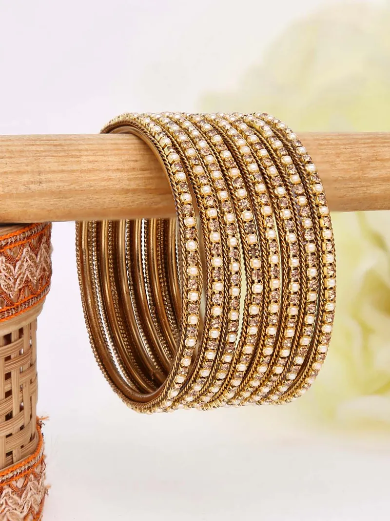Metal Bangles in Gold finish - 1302GO