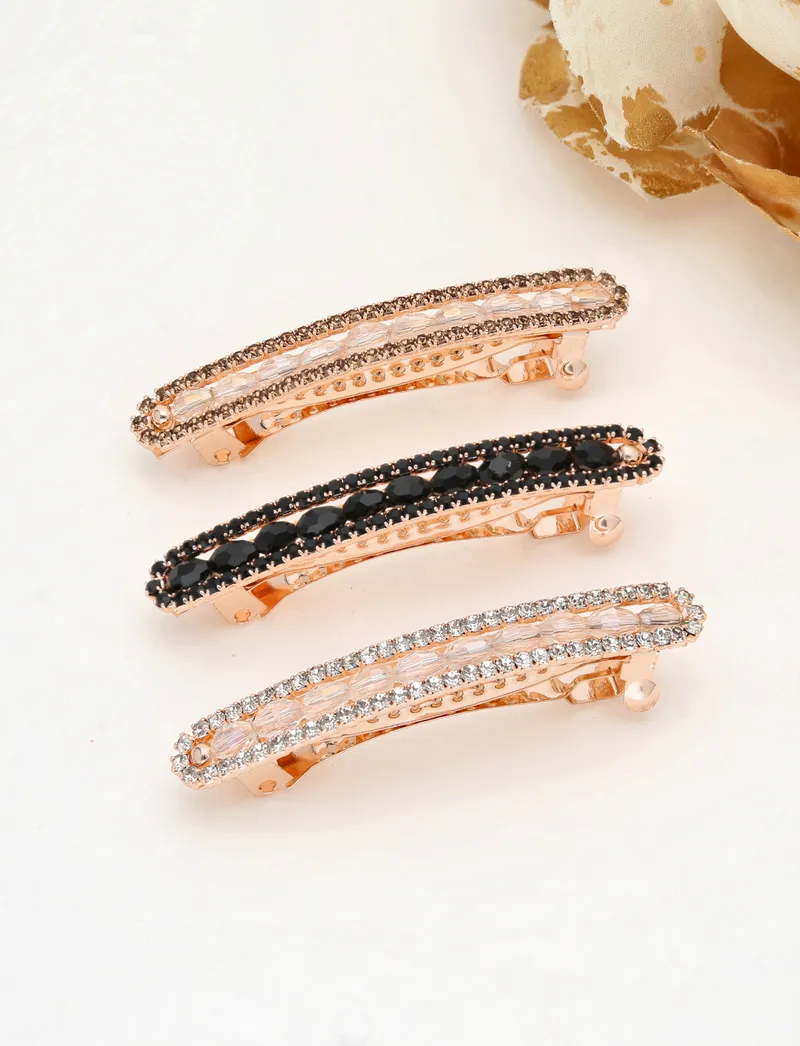 Fancy Hair Clip in Rose Gold finish - 2087RG