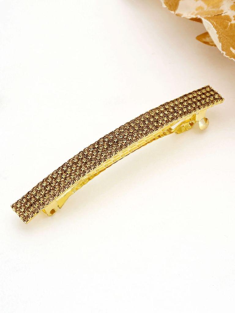 Four Line Setting Stone Hair Clip in Gold finish - 1441LCTGO