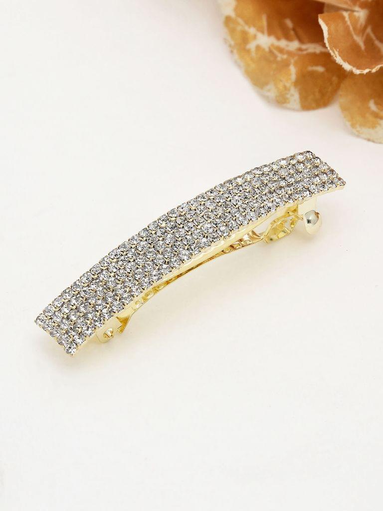 Five Line Setting Stone Hair Clip in Gold finish - 1933GO