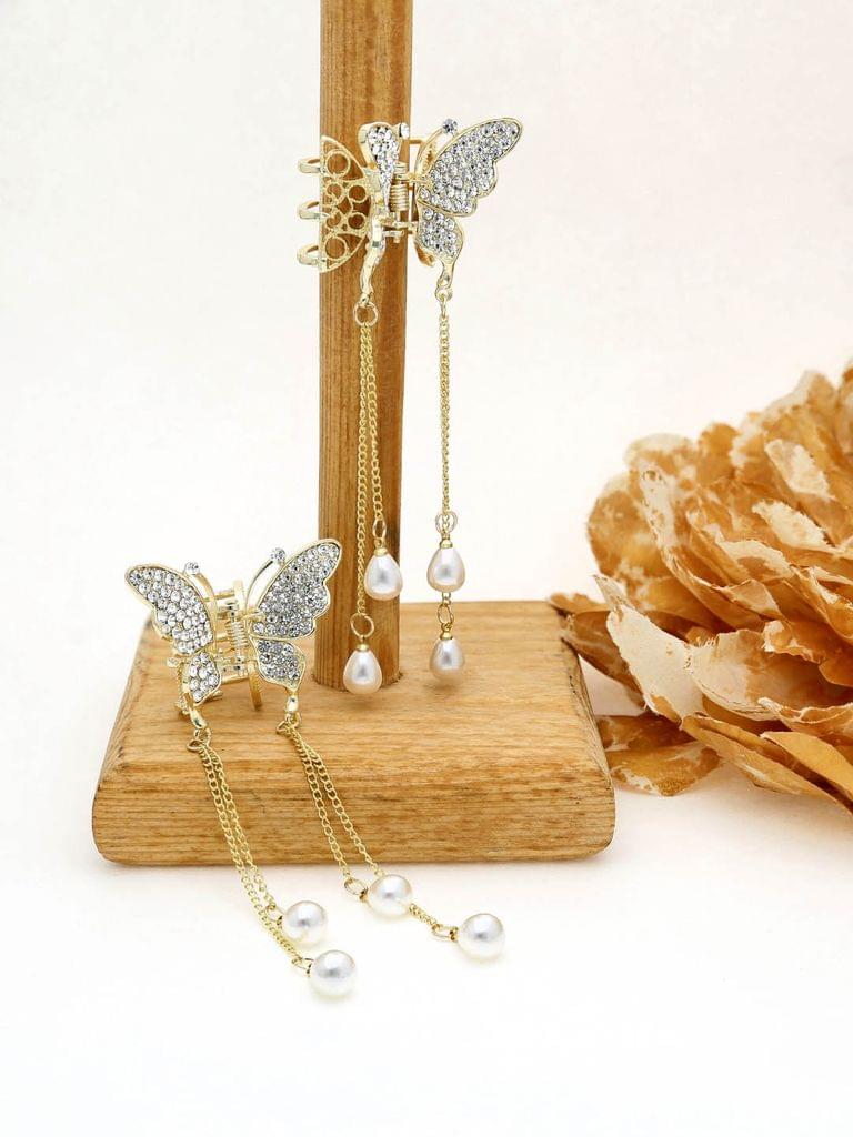 Fancy Butterfly Clip with Hanging in Gold finish - THF433