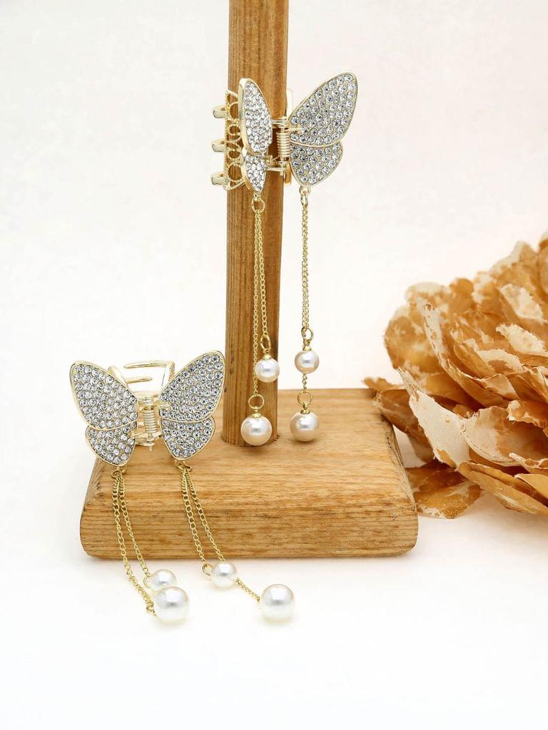 Fancy Butterfly Clip with Hanging in Gold finish - THF444