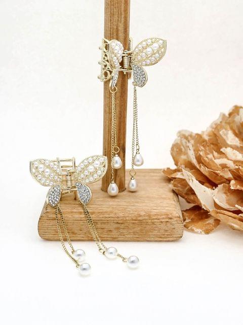 Fancy Butterfly Clip with Hanging in Gold finish - THF469
