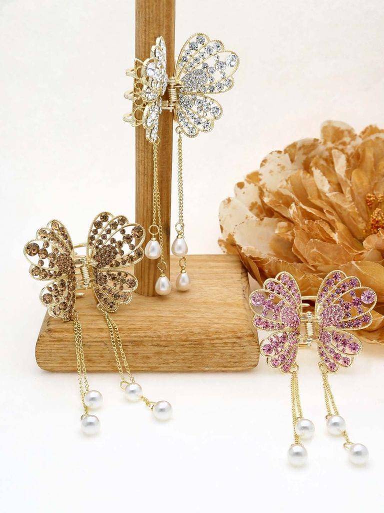 Fancy Butterfly Clip with Hanging in Gold finish - THF478