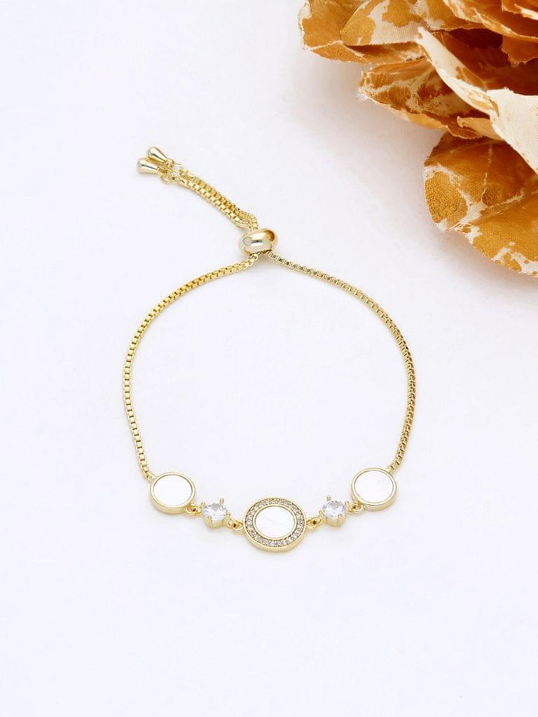 AD / CZ Loose / Link Bracelet in Gold finish - THF567