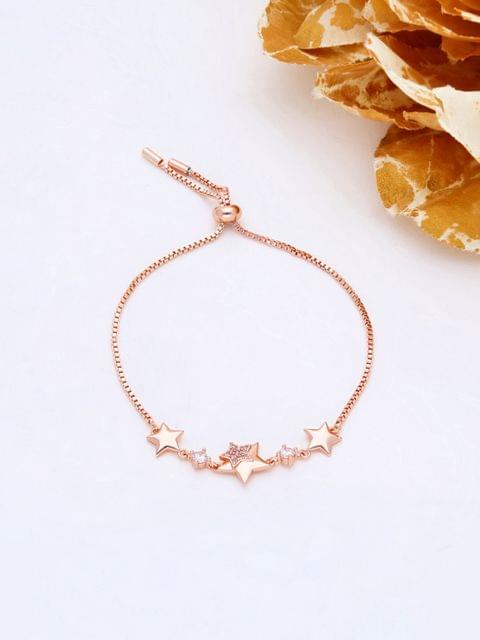 AD / CZ Loose / Link Bracelet in Rose Gold finish - THF574