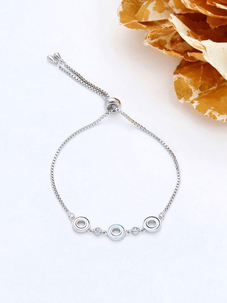 AD / CZ Loose / Link Bracelet in Rhodium finish - THF573
