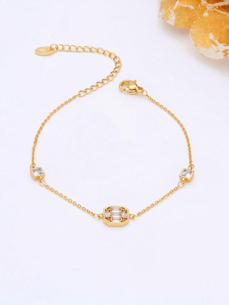 AD / CZ Loose / Link Bracelet in Gold finish - THF594