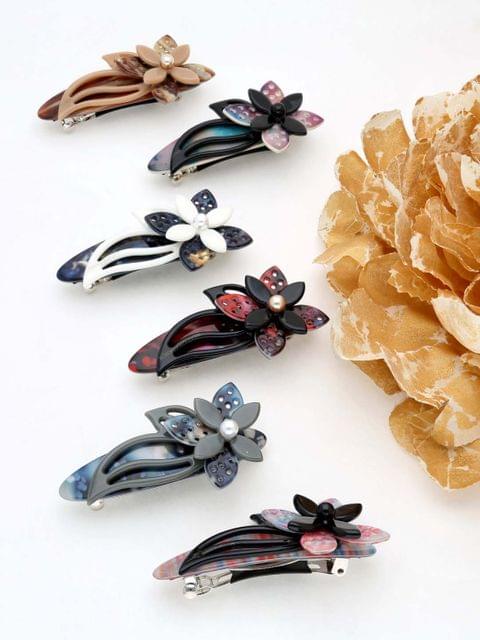 Fancy Hair Clip in Rhodium finish - THF700