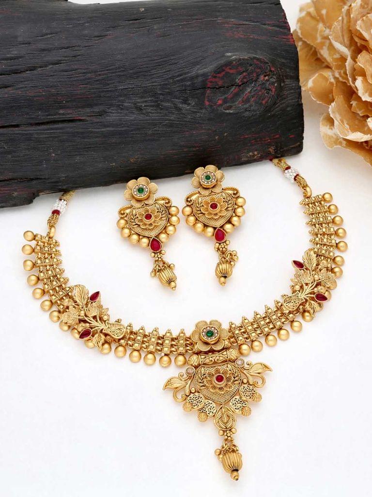 Antique Necklace Set in Rajwadi finish - THF771