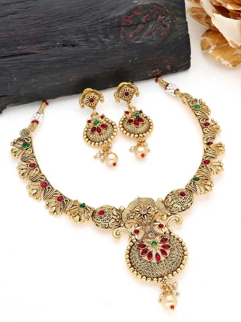 Antique Necklace Set in Rajwadi finish - THF809