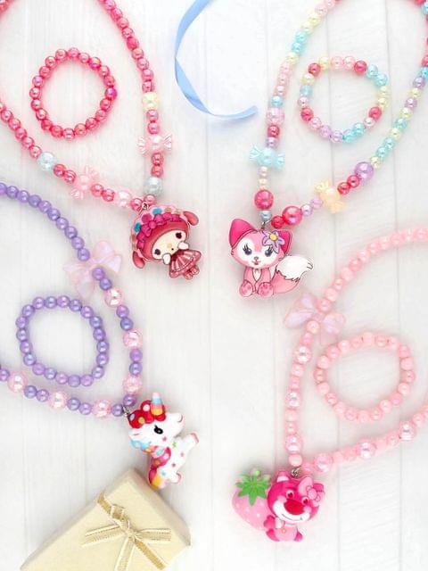 Necklace with Bracelet for Kids in Assorted color - THF812