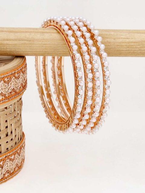 Pearls Bangles in Rose Gold finish - 2.6