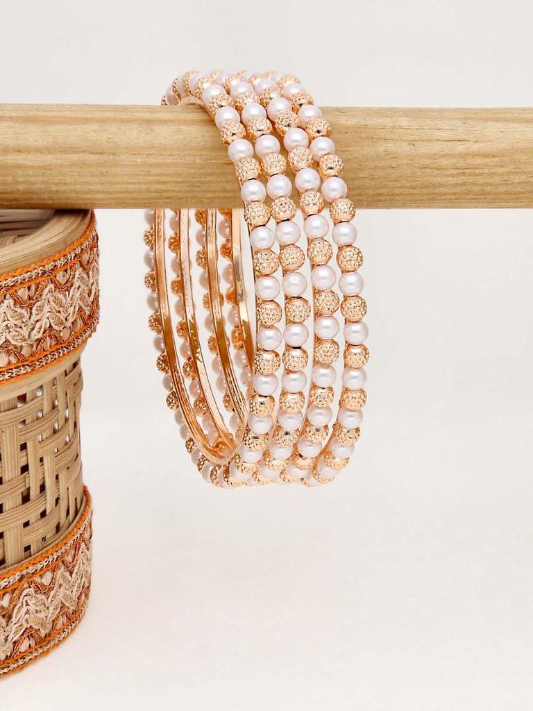 Pearls Bangles in Rose Gold finish - 2.8