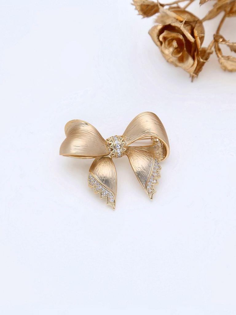 AD / CZ Brooch in Gold finish - THF1309