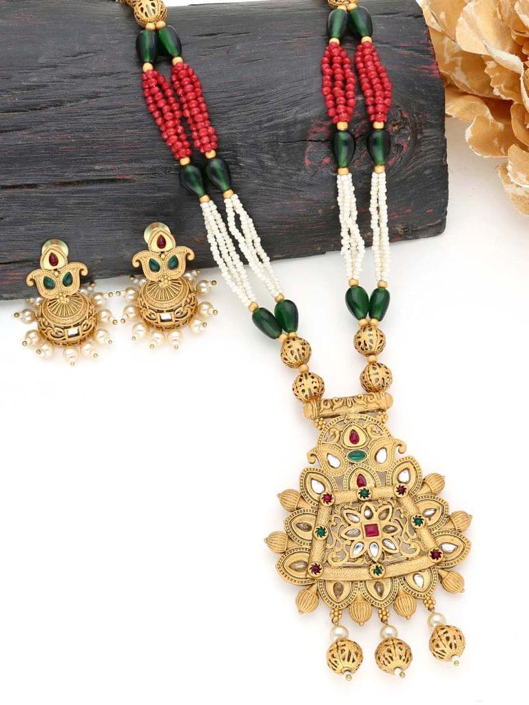 Antique Mala with Pendant in Rajwadi finish - P7383