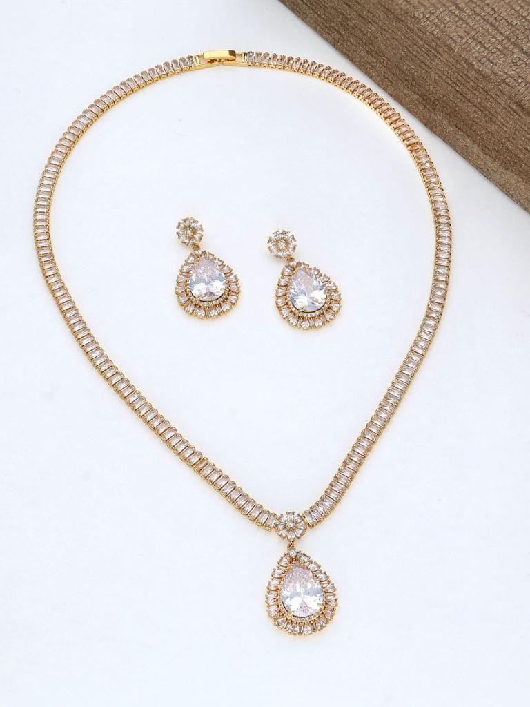 AD / CZ Necklace Set in Gold finish - THF1463