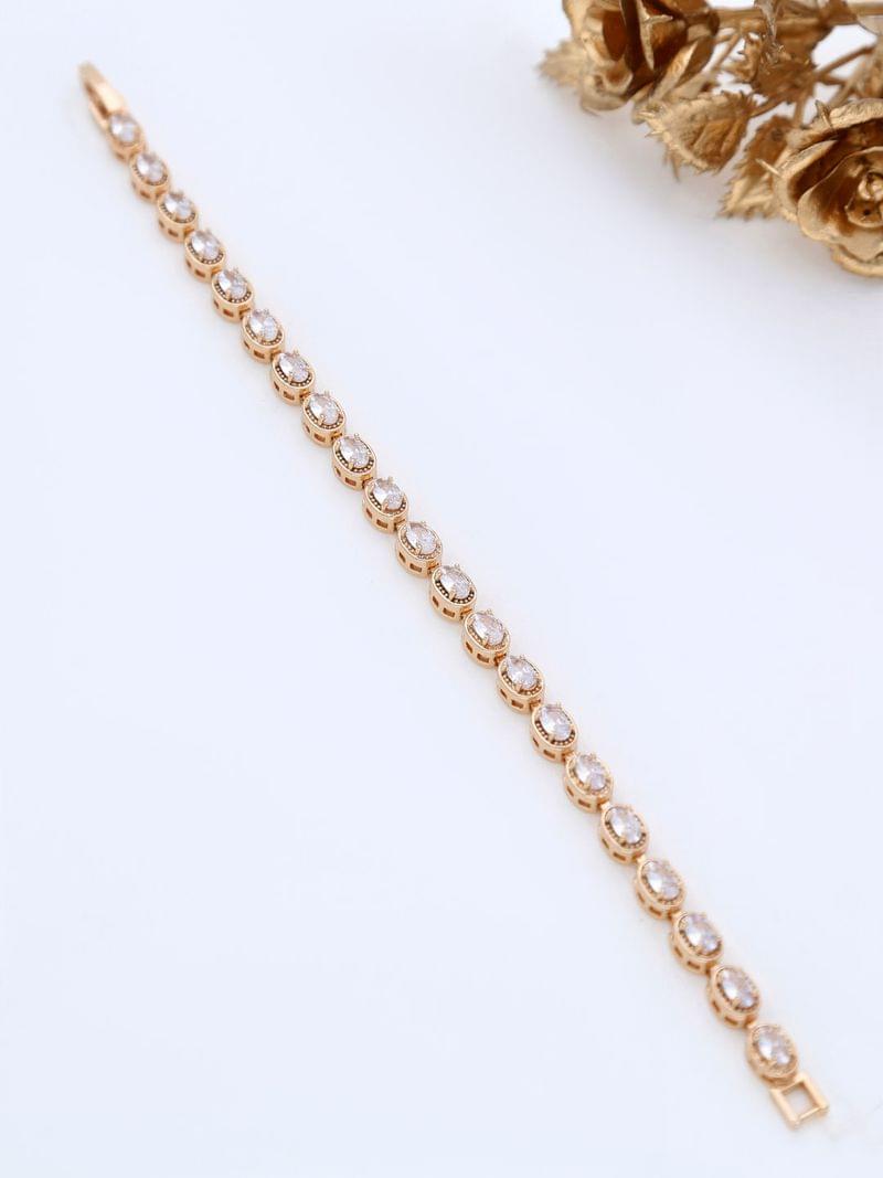 AD / CZ Loose / Link Bracelet in Gold finish - THF1751