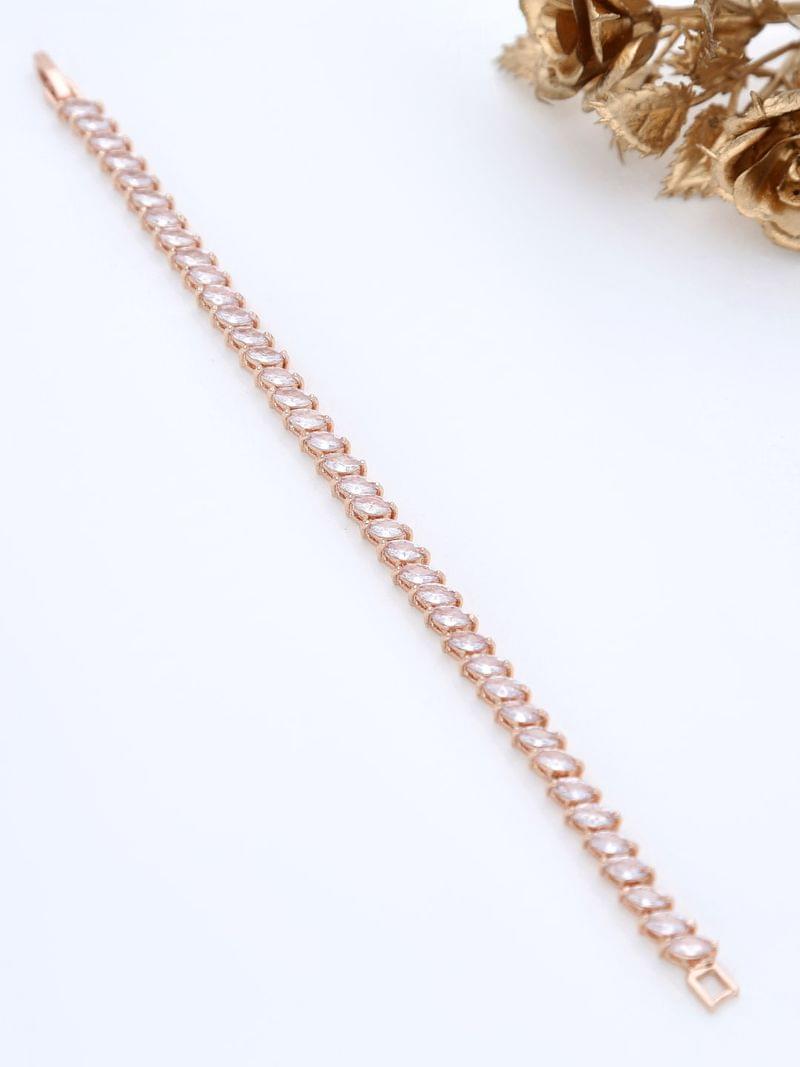 AD / CZ Loose / Link Bracelet in Rose Gold finish - THF1756