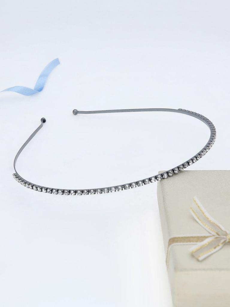 One Line Stone Hair Band in Black Rhodium finish - THF1839BR
