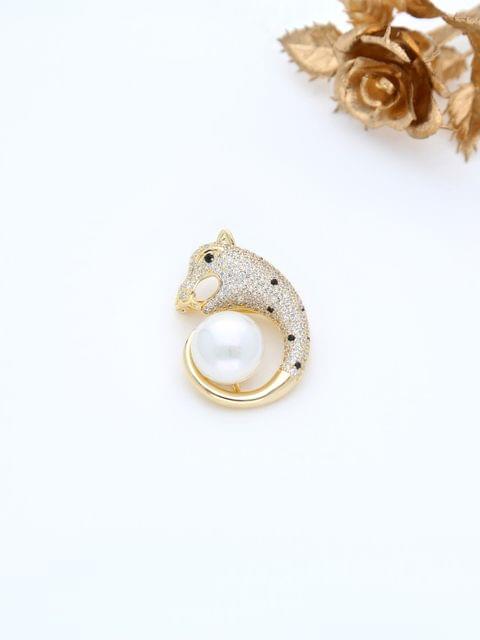 AD / CZ Brooch in Gold finish - THF2000