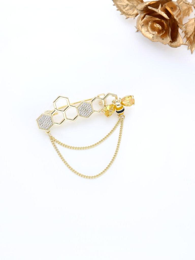 AD / CZ Brooch in Gold finish - THF2019