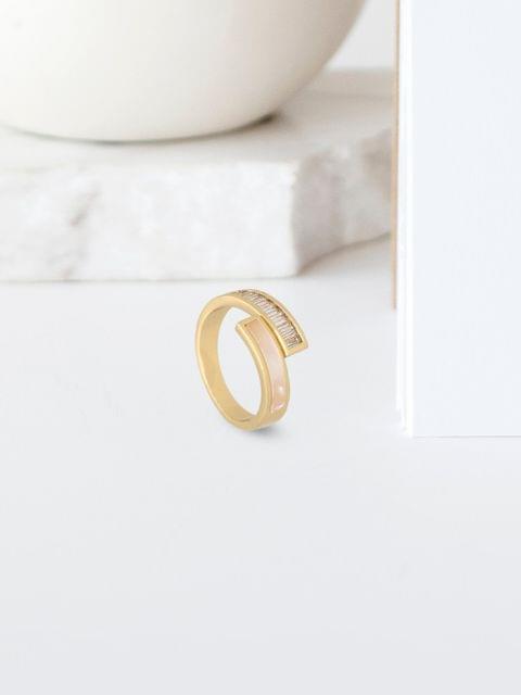 AD / CZ Adjustable Finger Ring in Gold finish - THF2057
