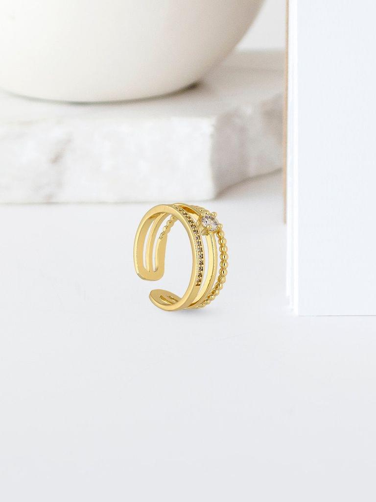 AD / CZ Adjustable Finger Ring in Gold finish - THF2068