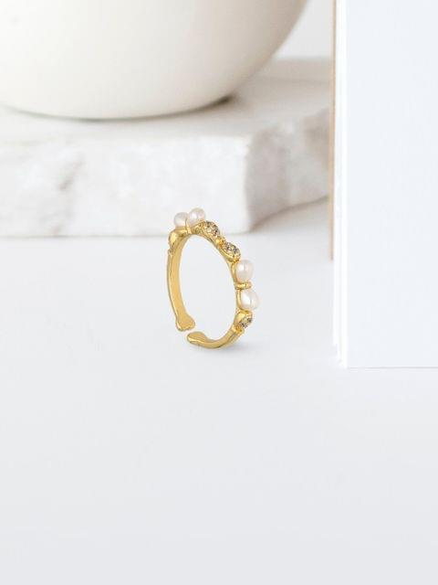 AD / CZ Adjustable Finger Ring in Gold finish - THF2074