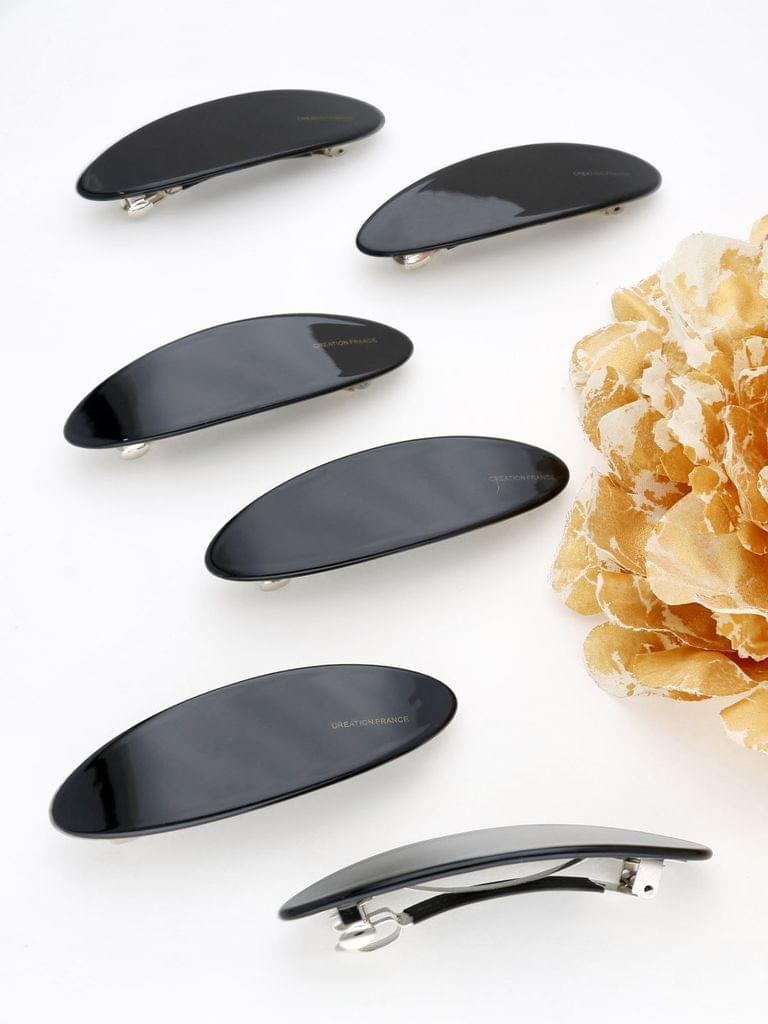 Plain Hair Clip in Black color - THF2121