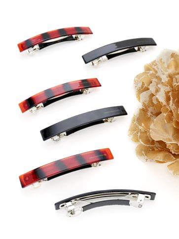 Plain Hair Clip in Black & Shell color - THF2132
