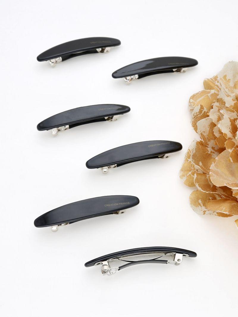 Plain Hair Clip in Black color - THF2141