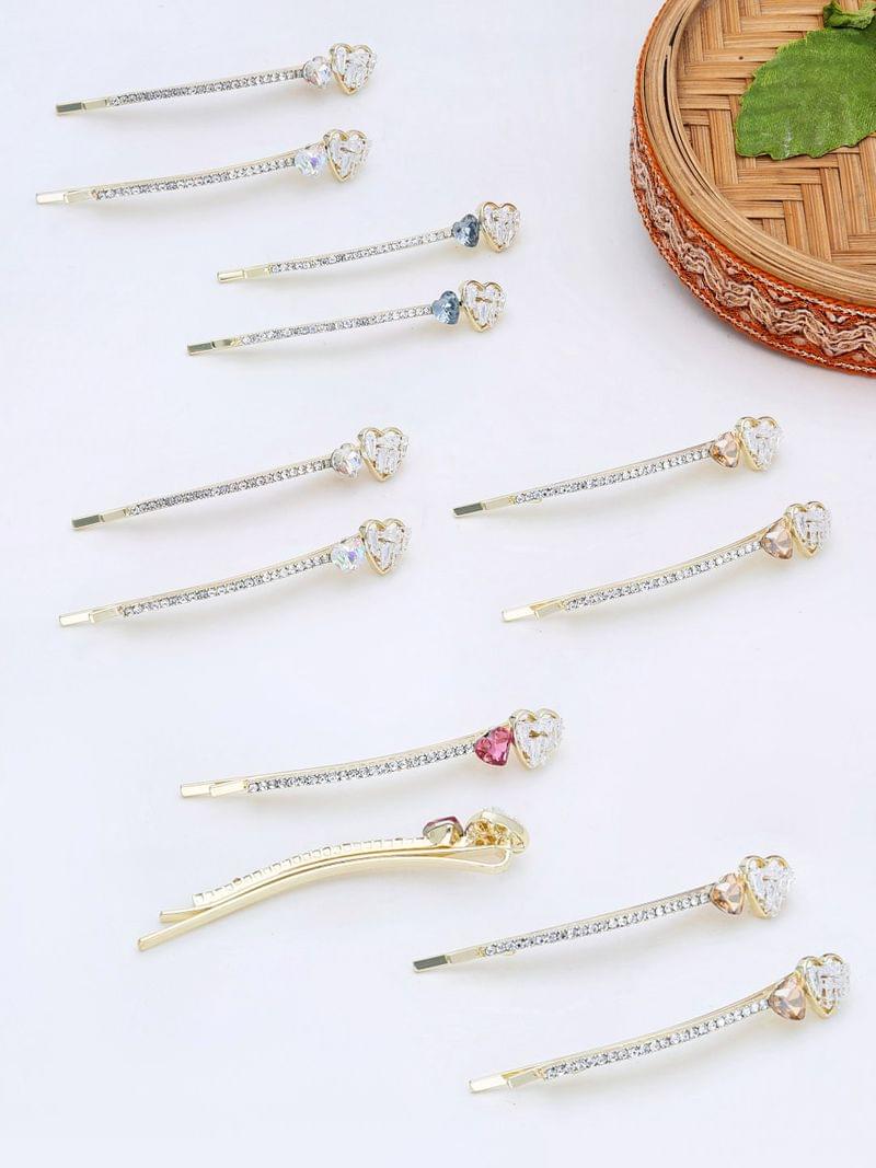 Fancy Side Pin in Assorted color and Gold finish - THF2154