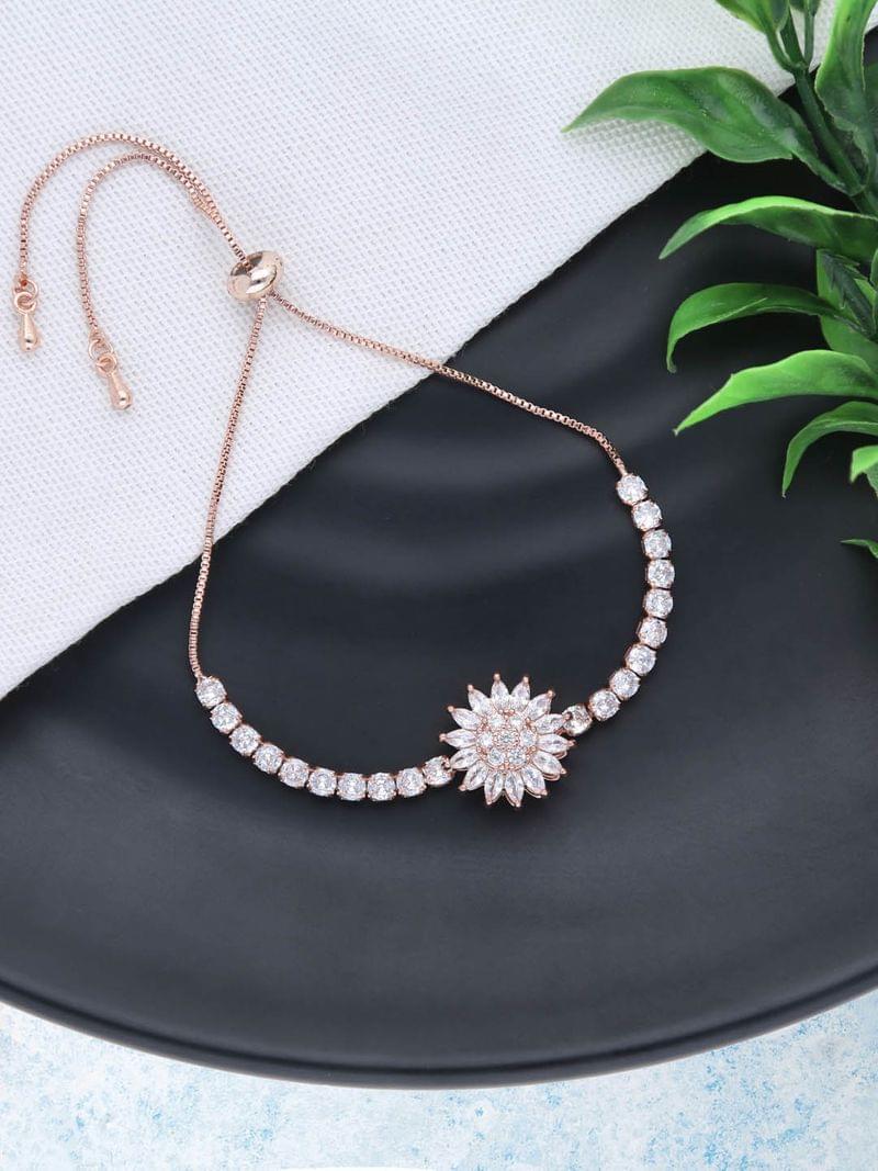 Rotating Loose / Link Bracelet in Rose Gold finish - THF2260