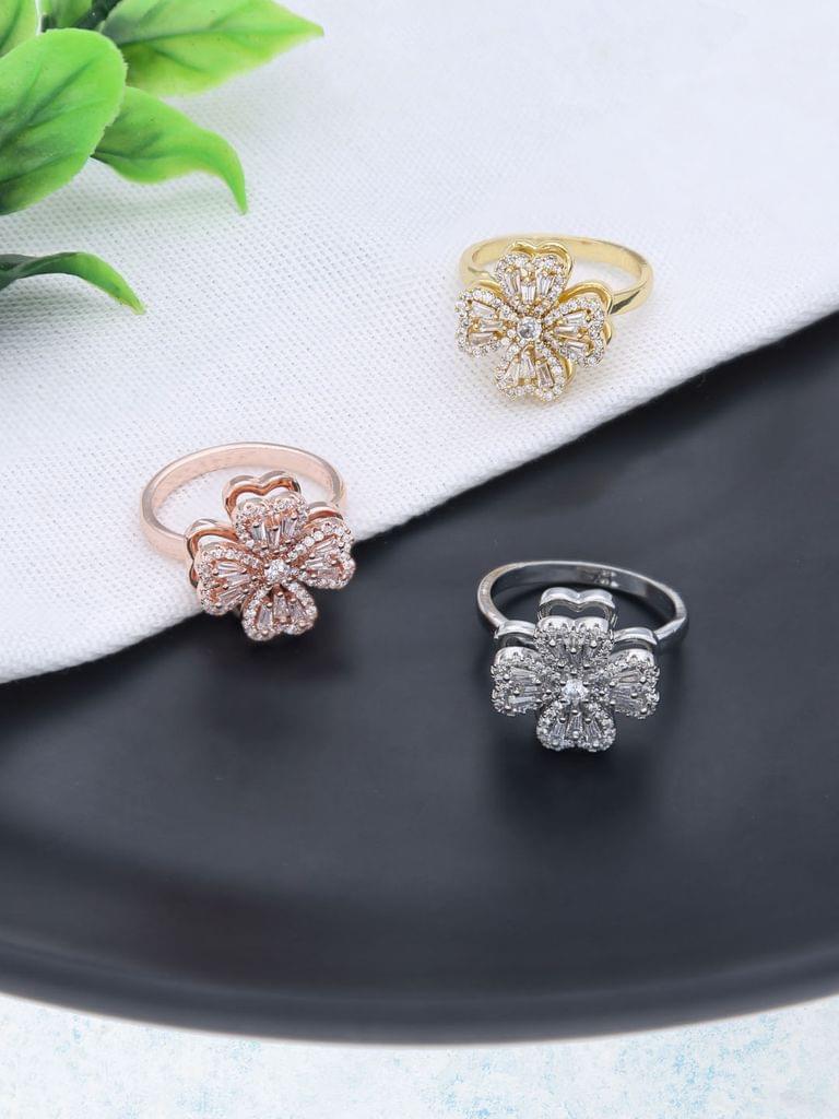 Rotating Finger Ring in Three Tone finish - THF2282