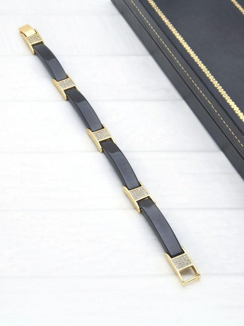 Western Loose / Link Bracelet in Gold finish - THF2311
