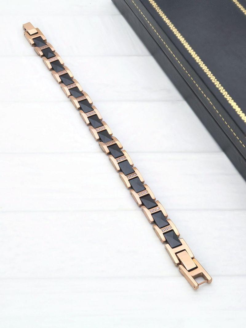 Western Loose / Link Bracelet in Rose Gold finish - THF2316